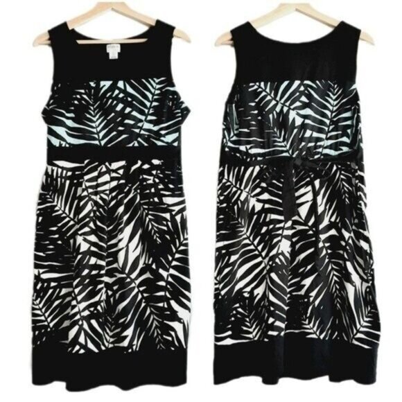 MOTHERHOOD MATERNITY Tropical Palm Print Dress Sz L - Picture 2 of 13